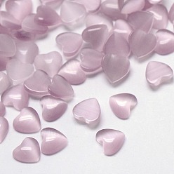 чертополох Кабошоны кошачьего глаза, сердце, чертополох, 10x10x2.5 мм