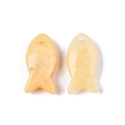 Топаз Нефрит Натуральный топаз нефрита подвески, рыбы прелести, 23.5~24.5x12x5~6 мм, отверстие : 2 мм