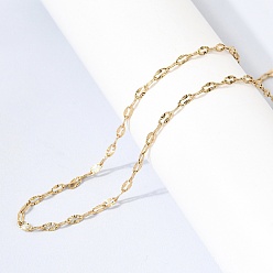 Настоящее золото 18K Унисекс 304 цепочки из нержавеющей стали с текстурой троса, ионное покрытие (ip), реальный 18 k позолоченный, 17.87 дюйм (45.4 см)