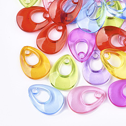 (52) Непрозрачная лаванда Прозрачные акриловые подвески, слеза, разноцветные, 26x18x5.5 мм, Отверстие : 2 мм , около 465 шт / 500 г