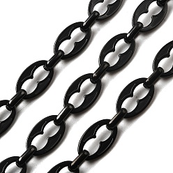 Черный 304 цепи овальные из нержавеющей стали, несварные, вакуумное покрытие pvd, чёрные, 13.5x8x1.3 мм