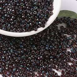 (RR4504) Transparent Ruby Picasso MIYUKI Round Rocailles Beads, Japanese Seed Beads, 8/0, (RR4504) Transparent Ruby Picasso, 8/0, 3mm, Hole: 1mm, about 422~455pcs/bottle, 10g/bottle