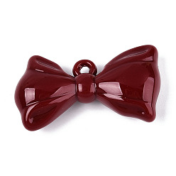 Коричневый Непрозрачные акриловые подвески, бантом, коричневые, 31~32x55.5~57x16 мм, отверстие : 3.8 мм