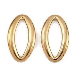 Настоящее золото 18K 304 нержавеющей стали связывающий кольца, лошадиный глаз , ионное покрытие (ip), реальный 18 k позолоченный, 26.5x15x3 мм, внутренний диаметр: 21.5x7 мм