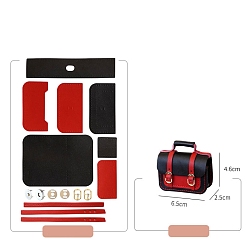 Красный Набор сумок для наушников своими руками, включая материалы сумки из искусственной кожи, сумка-подкова с железной пряжкой, красные, 4.6x6.5x2.5 см