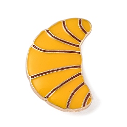 Food Эмалевые булавки, булавки для лацканов из сплава для одежды рюкзака, золотой свет, круассан, 31x21 мм