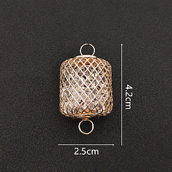 Column Железные подвески для полых фонарей, ссылка на клетку для бисера, с шариком смолы внутрь, золотой свет, колонка, 42x25 мм