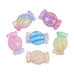 Candy Прозрачные смолы кабошоны, с блестка, конфеты, 18~18.5x29.5~30x6.5~7 мм