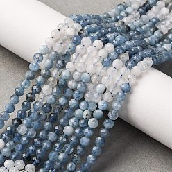 Аквамарин Природные Аквамарин бисер нитей, граненые, круглые, 4~4.5 мм, отверстие : 0.7 мм, около 91~93 шт / нитка, 15.35~15.51 дюйм (39~39.4 см)