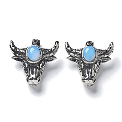 Опал Опалитовая подвеска, с латунной фурнитурой , без свинца и без кадмия, крупный рогатый скот, 27.5x30.5x15.5 мм, отверстие : 5.5x4.5 мм