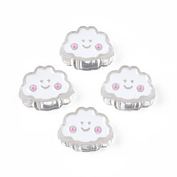 Белый Дым Прозрачные акриловые бусины, с эмалью, облако, серый, 15x20x8 мм, отверстие : 3 мм