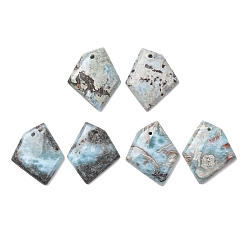 Ларимар Натуральный Larimar подвески, полигон прелести, 27x23x4.5 мм, отверстие : 1.3 мм