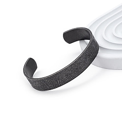 Черный Браслеты-манжеты из нержавеющей стали викинг для женщин и мужчин, древо жизни, чёрные, внутренний диаметр: 304 дюйм (2.76 см)