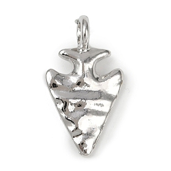 Платина Текстурированные латунные подвески, наконечник, долговечный, без кадмия и без свинца, стойки покрытие, платина, 27x15x7 мм, отверстие : 4 мм