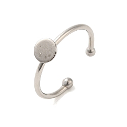 Нержавеющая Сталь Цвет Устойчив к потускнению 304 настройки колец из нержавеющей стали, с 201 лотком из нержавеющей стали, цвет нержавеющей стали, лоток : 6 мм, регулируемый