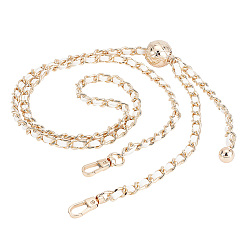 Белый Плетеные ручки из искусственной кожи и железные цепные ручки для сумок, лямки для сумок, с замком для шнура и поворотной застежкой из сплава, регулируемая цепочка для изготовления кошелька, белые, 99~116x0.7x0.4 см