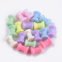 Gemischte Farbe Opake Legierung Perlen, diabolo, Gemischte Farbe, 12x9 mm, Bohrung: 2.5 mm, ca. 1250 Stk. / 500 g