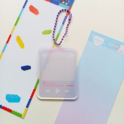 Rectangle Постепенный акриловый диск кулон брелок заготовки, с шаровыми цепей, прямоугольник, 5~10 см