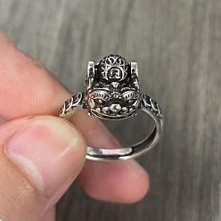 Античное Серебро Регулируемые латунные пальцевые кольца, Pixiu, античное серебро, внутренний диаметр: 15~20 мм