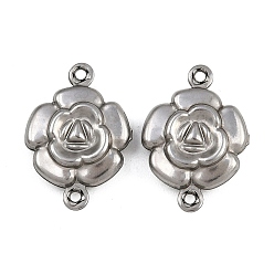 Нержавеющая Сталь Цвет 304 подвески из нержавеющей стали, цветок ссылки, не тускнеет, цвет нержавеющей стали, 17x12x4 мм, отверстие : 1 мм