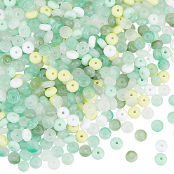 Темный Морско-зеленый 600 бусины из искусственного нефрита, шариков Rondelle, темно-зеленый, 6~6.5x3.5 мм, отверстие : 1.2~1.4 мм