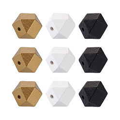 (52) Непрозрачная лаванда 60 шт. 3 цветные бусины из натурального дерева, окрашенные аэрозольной краской, многоугольник, разноцветные, 20 ПК / цветов