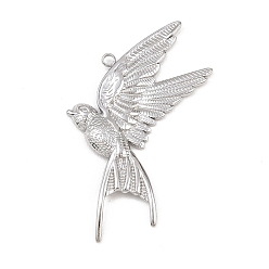 Нержавеющая Сталь Цвет 304 подвески из нержавеющей стали, очарование птицы, цвет нержавеющей стали, 44x30.5x2.5 мм, отверстие : 1.8 мм
