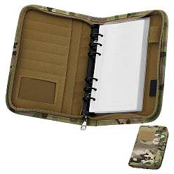 Dark Sea Green Cloth Loose Leaf Notebook Zipper Cover, with Plastic and Paper, Rectangle, Dark Sea Green, 218x149x35mm