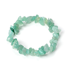 Зеленый Авантюрин Натуральный зеленый авантюрин чип бисерные браслеты простирания, украшения для женщин мужчина, 7-1/4 дюйм (18.5 см)