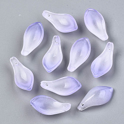 Лиловый Двухцветные стеклянные подвески, лепесток, сирень, 22~23x11x6 мм, отверстие : 1.2 мм