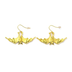 Античное Золото Серьги из сплава на тему Хэллоуина, летучая мышь, античное золото , 4.9x3.4 см