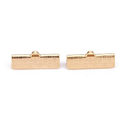 Oro 304 extremos engarzados de cinta de acero inoxidable, dorado, 7x20x5 mm, agujero: 1.4x0.5 mm