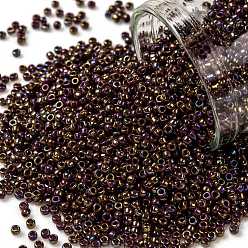 (406) Opaque AB Oxblood TOHO Round Seed Beads, Japanese Seed Beads, (406) Opaque AB Oxblood, 15/0, 1.5mm, Hole: 0.7mm, about 3000pcs/bottle, 10g/bottle