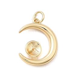 Настоящее золото 18K Медные залоги, луна, долговечный, стойки покрытие, без свинца и без кадмия, с целью перехода в кольце, реальный 18 k позолоченный, 19x16.5x3 мм