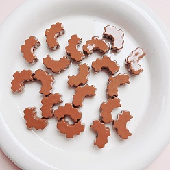 Chocolat Perles acryliques laquées, cœur, chocolat, 25x29mm, Trou: 2.8mm