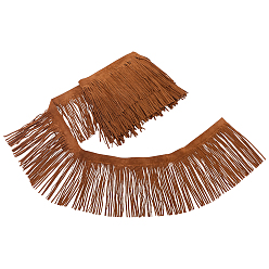 Chameau Rubans à pompons en tissu imitation daim, ruban de dentelle à franges en polyester pour accessoires vestimentaires, chameau, 5-7/8 pouces (150 mm), environ 4.00 yards (3.66m)/écheveau