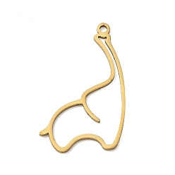 Golden 201 Stainless Steel Pendants, Giraffe Charms, Cut-Out, Golden, 27x17.5x1mm, Hole: 1.4mm