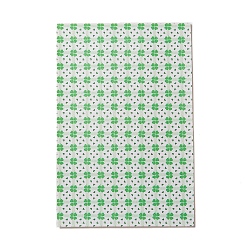Grün PU Leder Stoff, Bekleidungszubehör, für DIY, Kleeblatt-Muster, grün, 30x20x0.1 cm