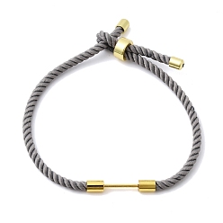 Серый 3мм круглые нейлоновые миланские шнуры для изготовления ожерелий, с латунной фурнитурой , золотые, долговечный, стойки покрытие, серые, 8.03 дюйм (20.4 см)