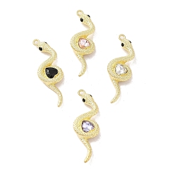 Золотой Стойки подвески обшивки сплава, со стразами, без кадмия, без никеля и без свинца, змея, золотые, 41x13x5 мм, отверстие : 1.8 мм