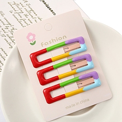 Rectangle 3шт. цветные заколки-кнопки из сплава для девочек, прямоугольные, 100x80 мм