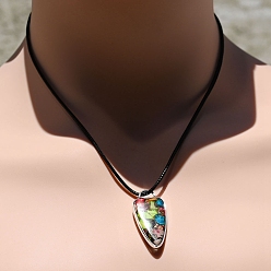 Разноцветный Подвески из натуральной имперской яшмы, сердце, золотые, красочный, 35x18x7 мм