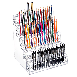 Clear 5-Tier Acrylic Organizer Display Riser Rack, Pen Holder, Clear, Finished Product: 248x279x320mm