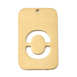 Letter O 304 подвески из нержавеющей стали, прямоугольник с буквой, ионное покрытие (ip), реальный 18 k позолоченный, Письмо O, 33x20x1.5 мм, отверстие : 1.8 мм