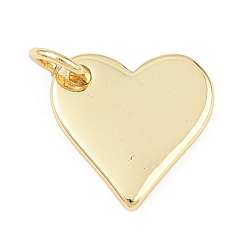 Сердце Латунь прелести, с целью перехода в кольце, реальный 18 k позолоченный, без свинца и без кадмия, долговечный, стойки покрытие, сердце, 12x12x1.5 мм, отверстие : 3.4 мм