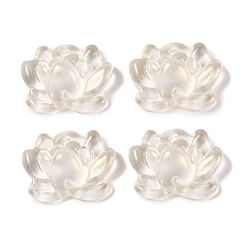 Прозрачный Краски для выпечки стеклянные бусины, лотос, прозрачные, 15.5x20.5x7.5 мм, отверстие : 1.2 мм