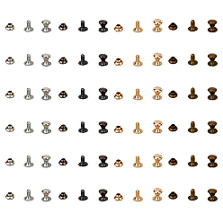 (52) Непрозрачная лаванда 400 наборы 4 цвета железные заклепки, полукруглые заклепки, заклепки столкновения, разноцветные, 3x2~3.5 мм, 100 наборы / цвет