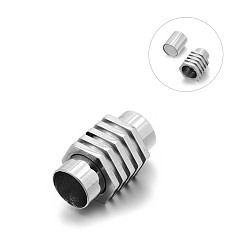 Нержавеющая Сталь Цвет Устойчивые к потускнению гладкие 304 трубчатые магнитные застежки из нержавеющей стали с вклеиваемыми концами, цвет нержавеющей стали, 21x12 мм, отверстие : 8 мм