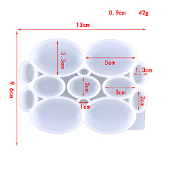 Rectangle Подвески своими руками из пищевого силикона, формы для литья смолы, для уф-смолы, изготовление изделий из эпоксидной смолы, белые, прямоугольные, 96x130x9 мм