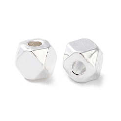 Argent Perles d'entretoise en alliage, plaqué longue durée, polygone, argenterie, 4.5x4x4mm, Trou: 1.5mm